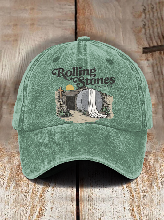 Rolling Stones Christian Resurrection Tomb Printed Baseball Cap