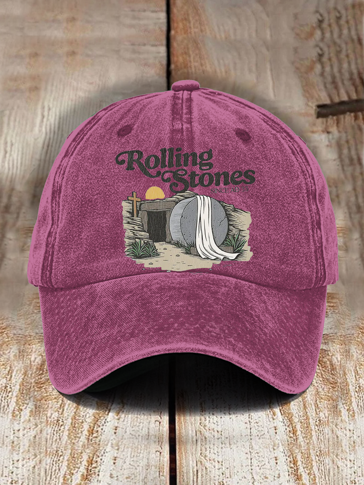 Rolling Stones Christian Resurrection Tomb Printed Baseball Cap